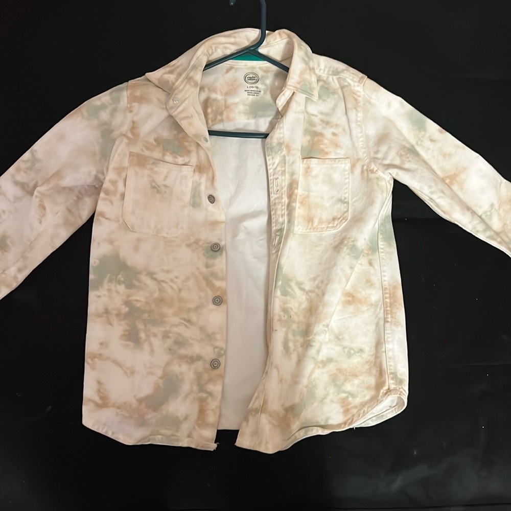 Green and yellow Tye-dye jean jacket